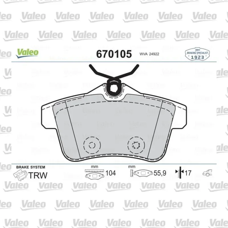 Fren Disk Balata Arka VALEO 670105