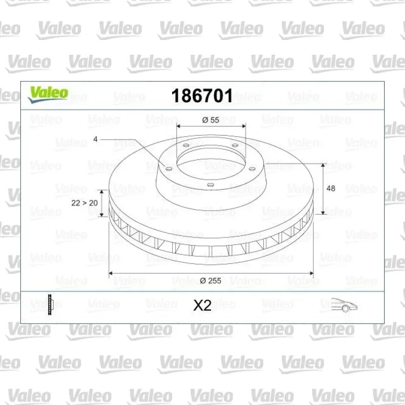 Fren Disk Ayna Ön Sağ ve Sol VALEO 186701 – Toyota Corolla