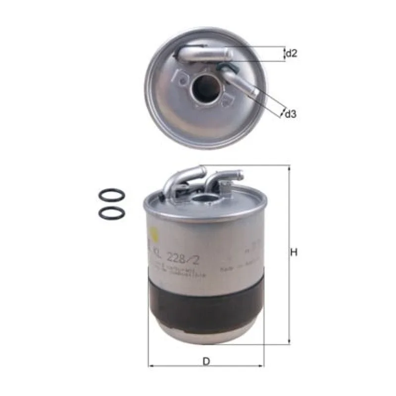 Yakıt Filtresi MAHLE KL 228/2D – JEEP / MERCEDES-BENZ / MITSUBISHI