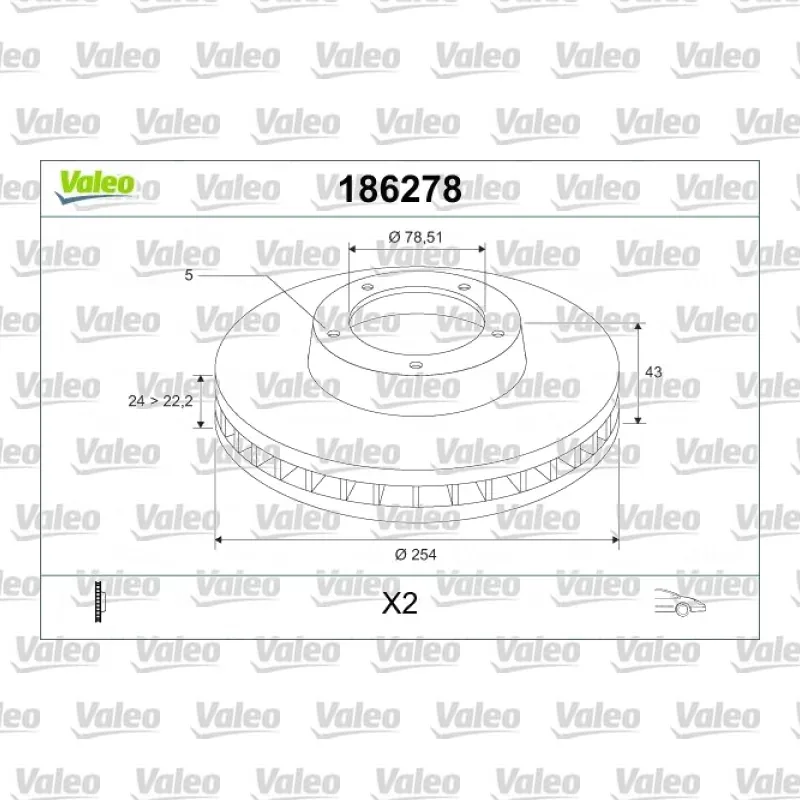 Fren Disk Ayna Ön Sağ ve Sol VALEO 186278 – Ford Transit