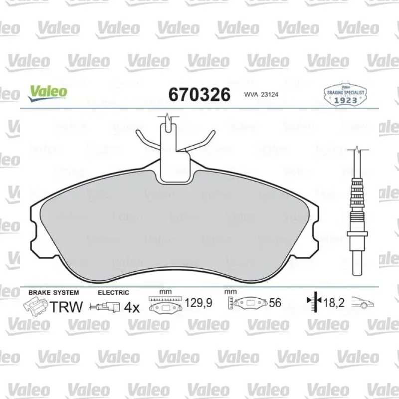 Fren Disk Balata Ön VALEO 670326 – Peugeot / Citroen