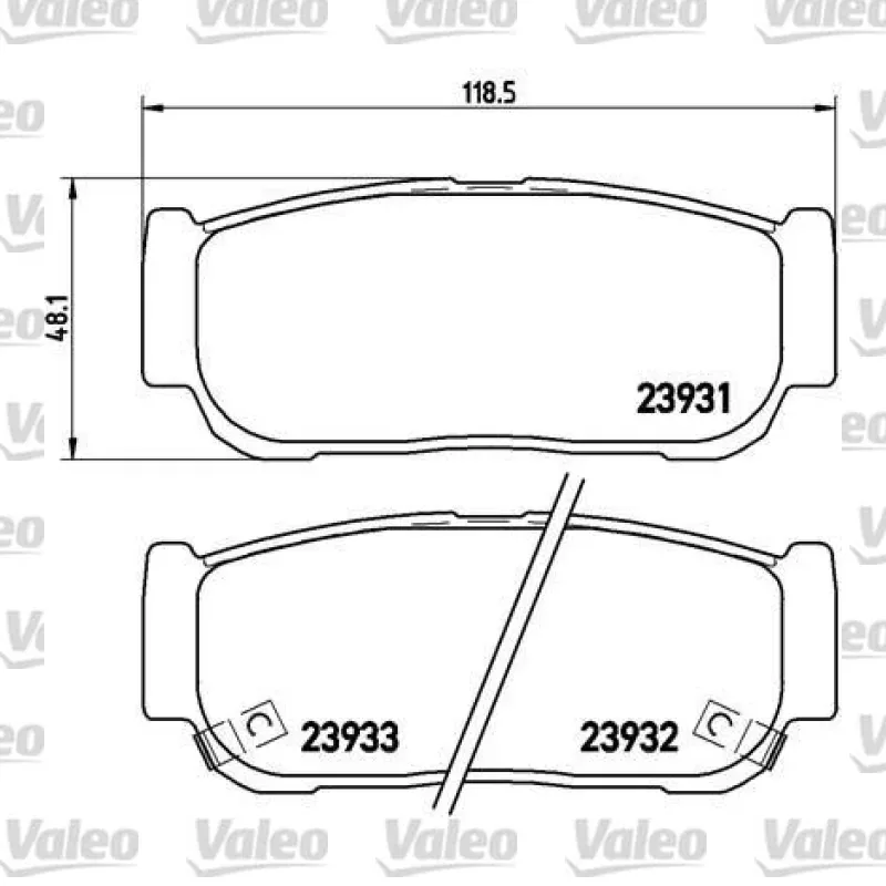 Fren Disk Balata Arka VALEO 671883 – Toyota / Kia