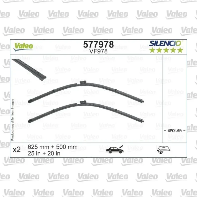 Silecek Süpürgesi Ön Muz Tip 625/500 mm - 25/20 inç VALEO 577978 – Audi A6