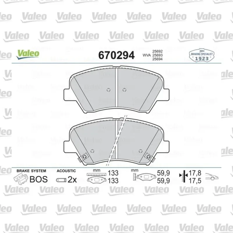 Fren Disk Balata Ön VALEO 670294 – Hyundai / Kia