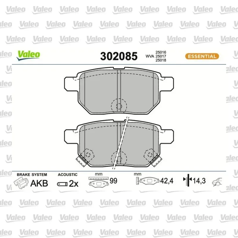 Fren Disk Balata Arka VALEO 598938 – Toyota Corolla