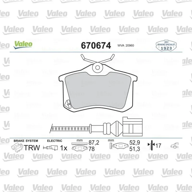 Fren Disk Balata Arka VALEO 670674