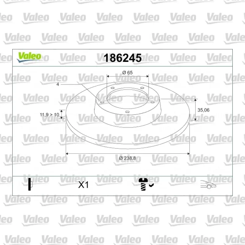 Fren Disk Ayna Ön Sağ ve Sol VALEO 186245 – Volkswagen / Seat