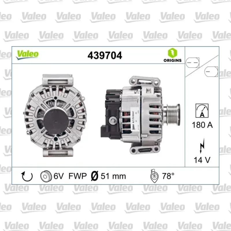 Alternatör VALEO 439704 – Mercedes-Benz GLK 220 / GLK 250