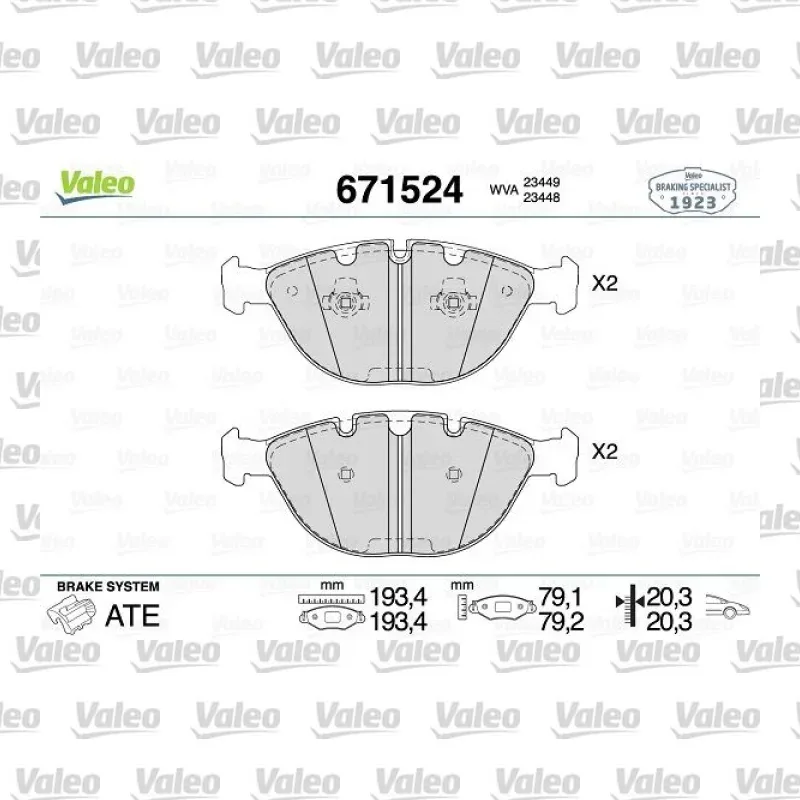 Fren Disk Balata Ön VALEO 671524 – BMW X5