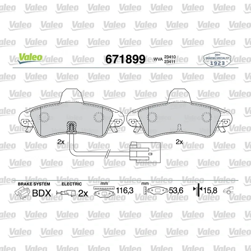 Fren Disk Balata Arka VALEO 671899 – Ford Mondeo / Cougar