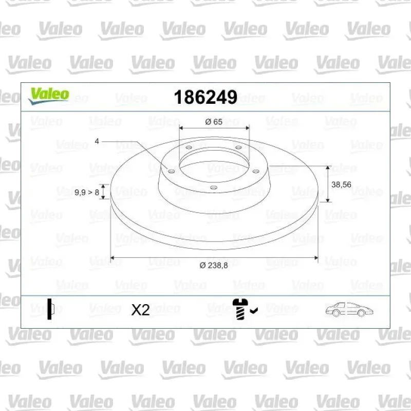 Fren Disk Ayna Ön Sağ ve Sol VALEO 186249 – Volkswagen / Seat