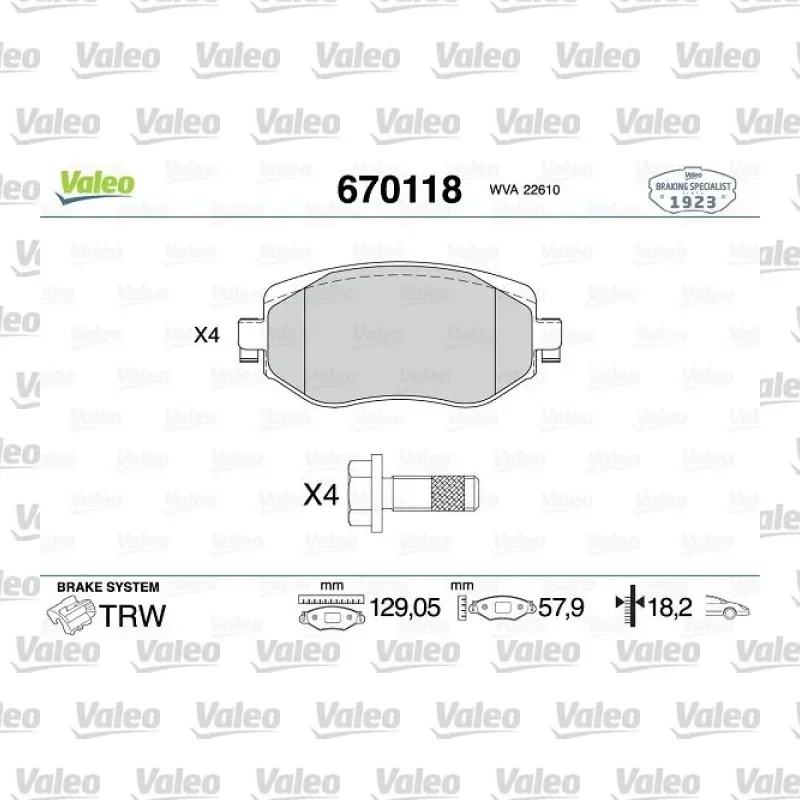 Fren Disk Balata Ön VALEO 670118 – Renault Megane