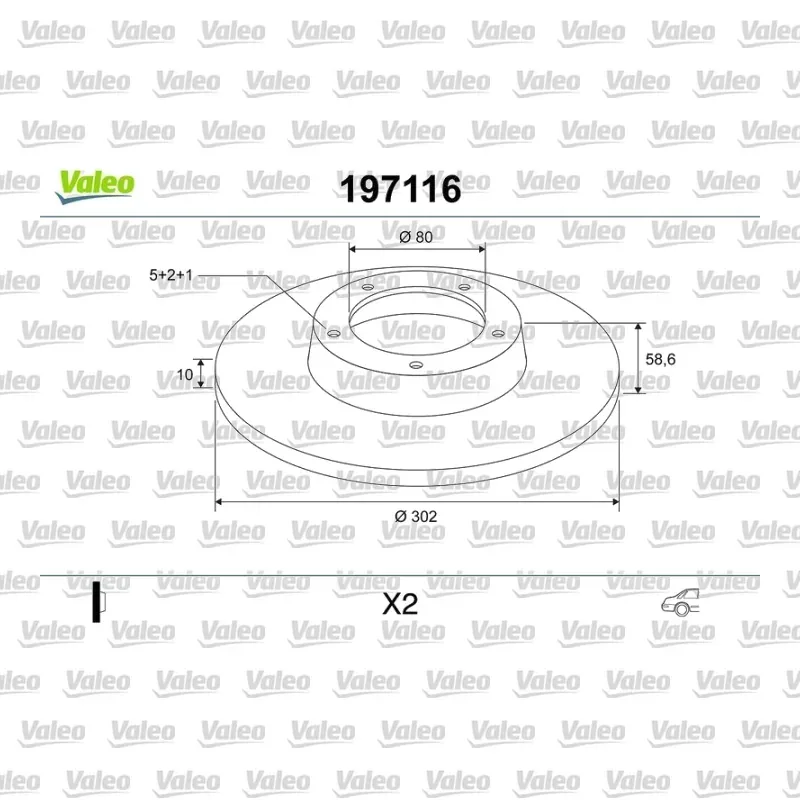 Fren Disk Ayna Arka Sağ ve Sol VALEO 197116 – Citroen / Mitsubishi