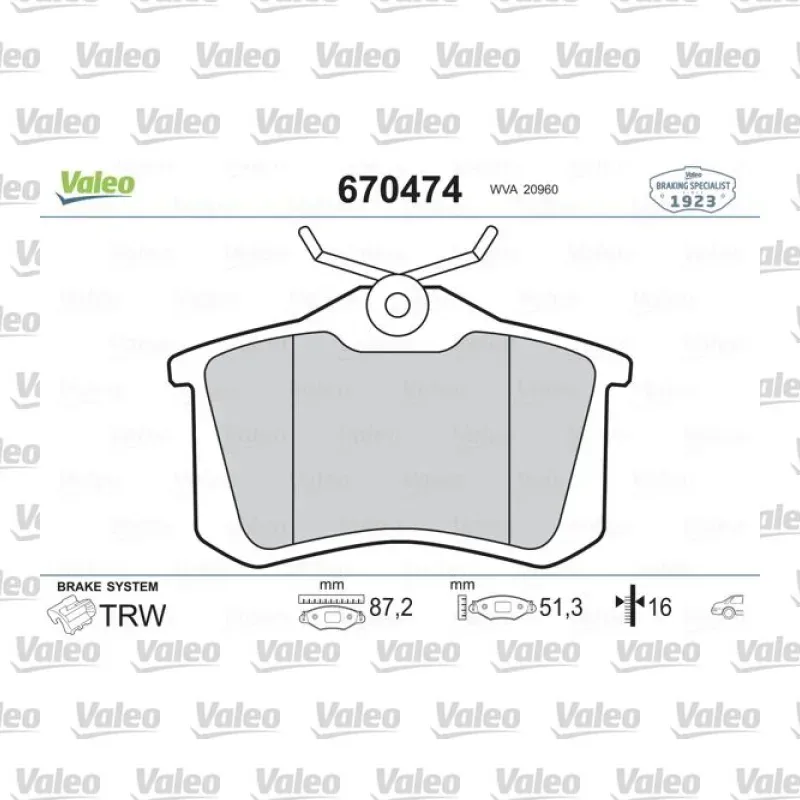 Fren Disk Balata Arka VALEO 670474