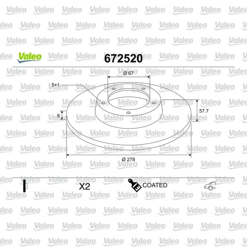 Fren Disk Ayna Arka Sağ ve Sol VALEO 672520 – Mercedes-Benz C 200 / C 180
