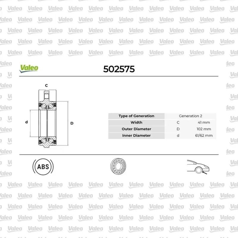 Teker Rulmanı Ön Sağ veya Sol VALEO 502575 – Audi A4