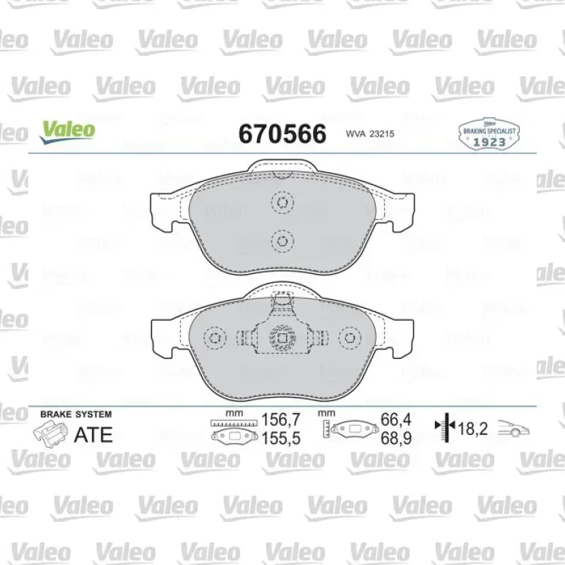 Fren Disk Balata Ön VALEO 670566 – Renault Scenic