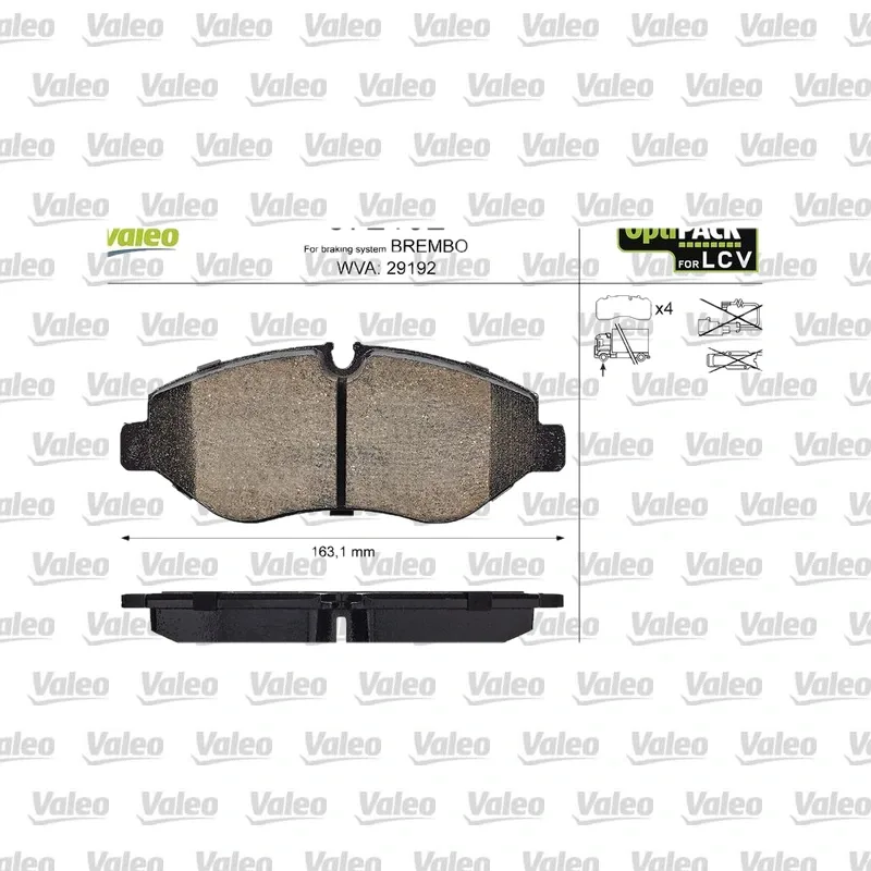 Fren Disk Balata Ön VALEO 872192 – Volkswagen / Mercedes-Benz