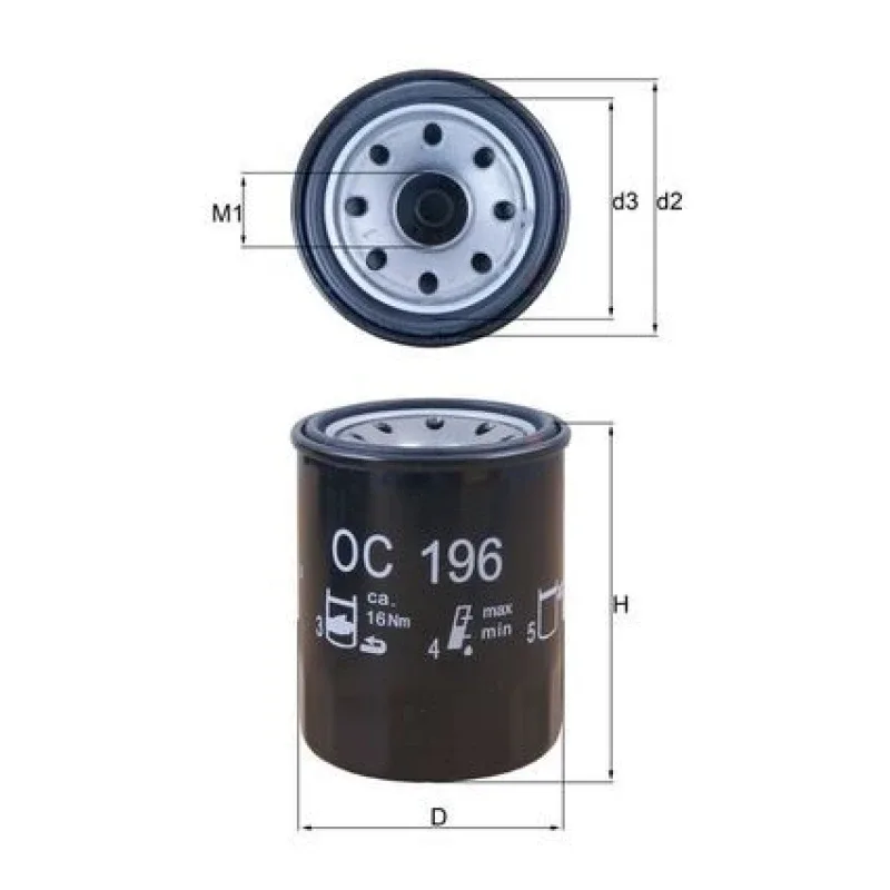 Yağ Filtresi MAHLE OC 196 – FORD / HONDA / MAZDA