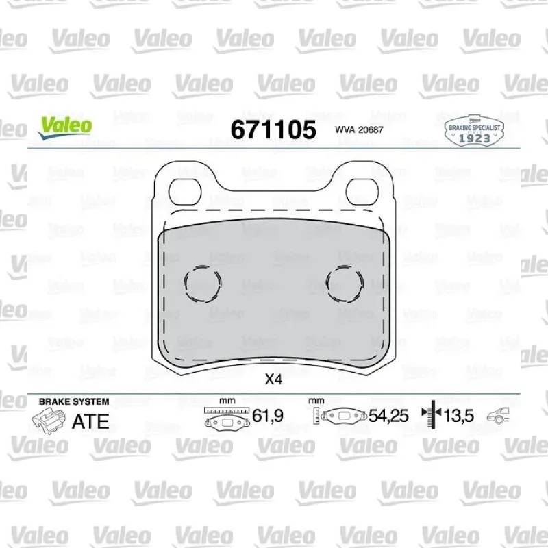 Mercedes-Benz 190 E 1.8 Arka Fren Balatası – VALEO 671105