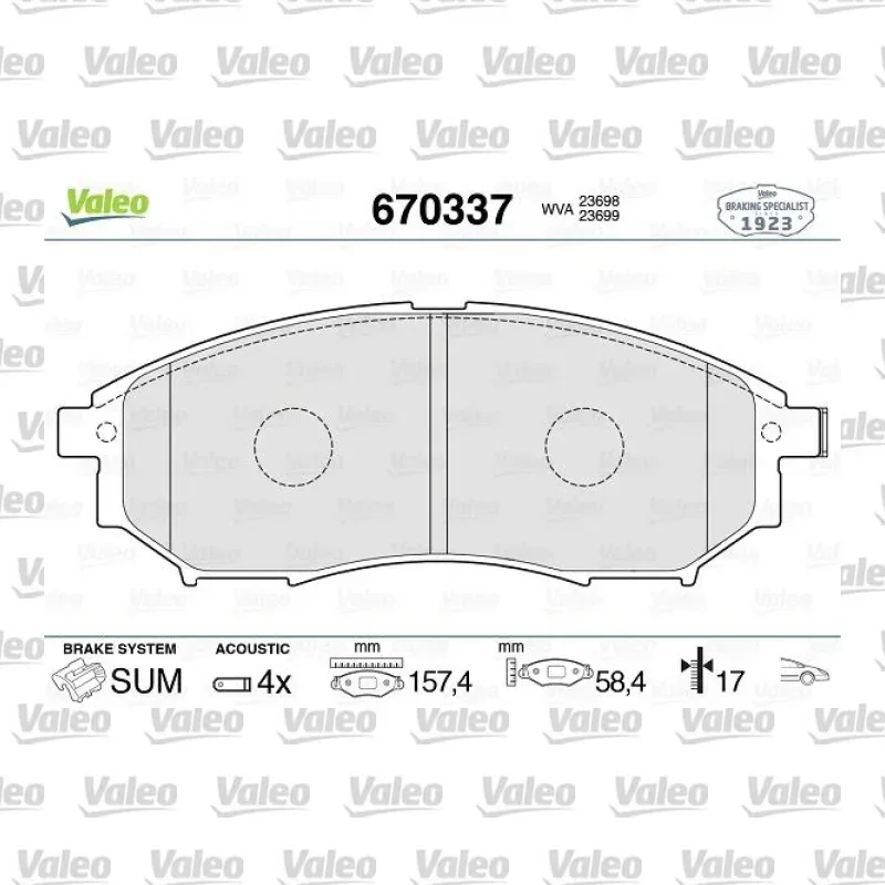 Fren Disk Balata Ön VALEO 670337 – Renault / Nissan
