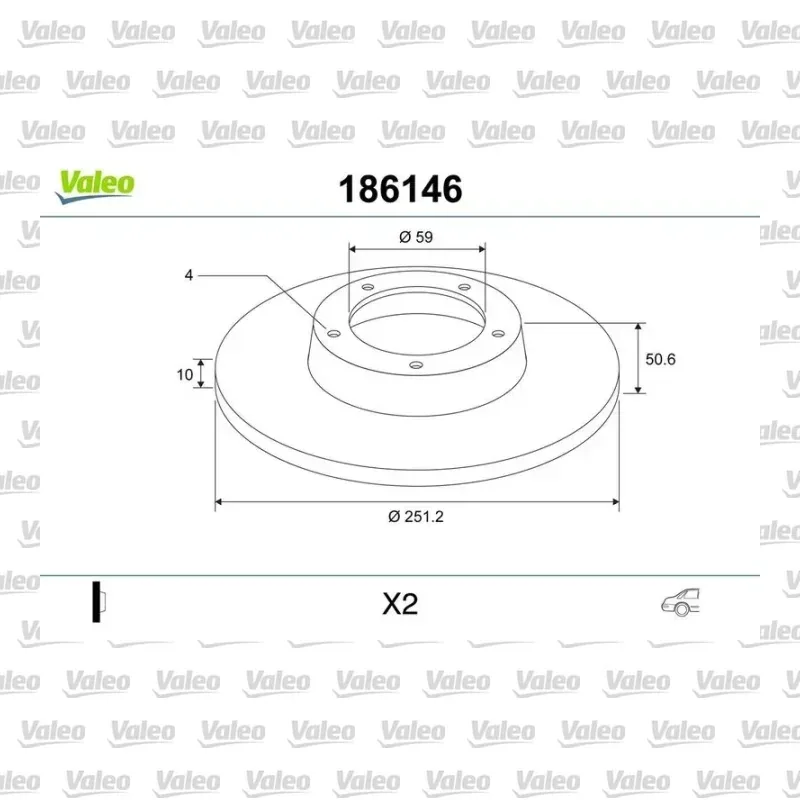 Fren Disk Ayna Arka Sağ ve Sol VALEO 186146 – Fiat / Alfa Romeo