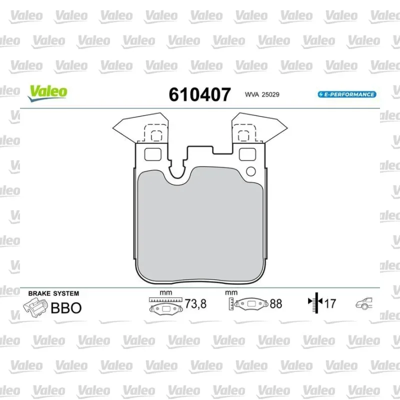 Fren Disk Balata Arka VALEO 610407 – BMW / MINI