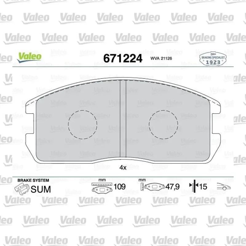 Mitsubishi Colt 1.5 Ön Fren Balatası – VALEO 671224