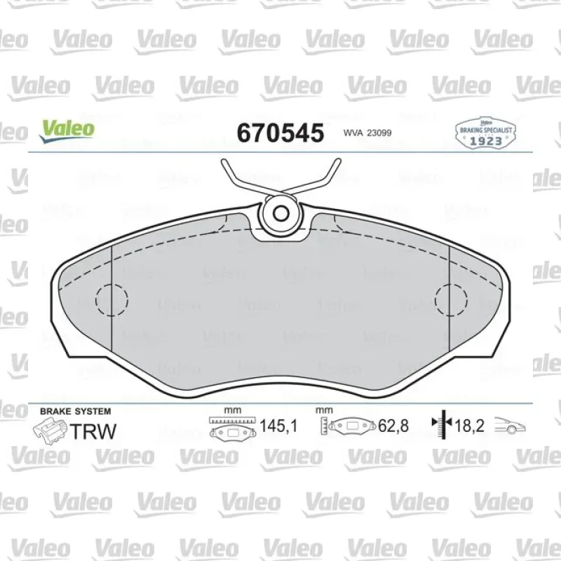 Fren Disk Balata Ön VALEO 670545 – Renault / Opel