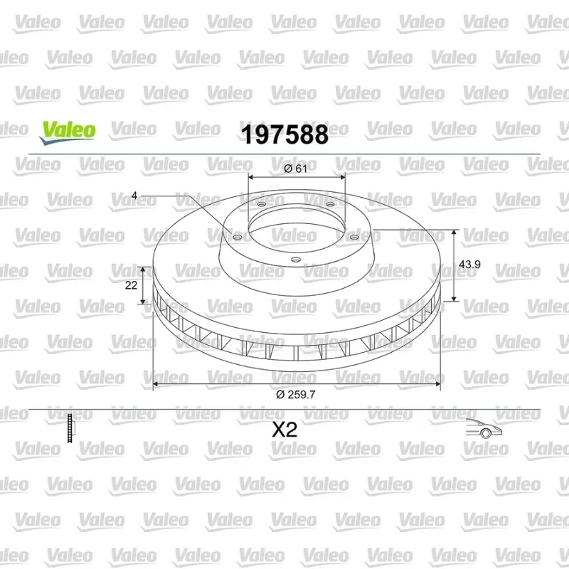 Fren Disk Ayna Ön Sağ ve Sol VALEO 197588 – Nissan Micra / Note