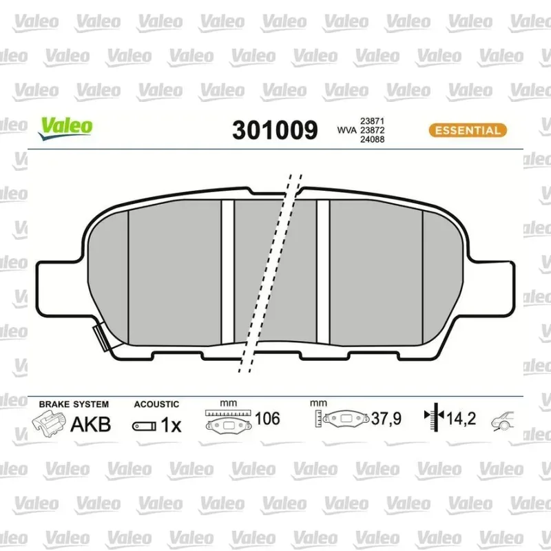 Fren Disk Balata Arka VALEO 301009 – Nissan X-Trail