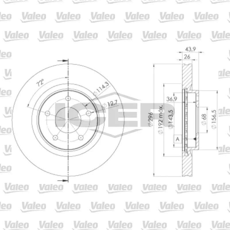 Fren Disk Ayna Ön Sağ ve Sol VALEO 197164 – Kia / Nissan