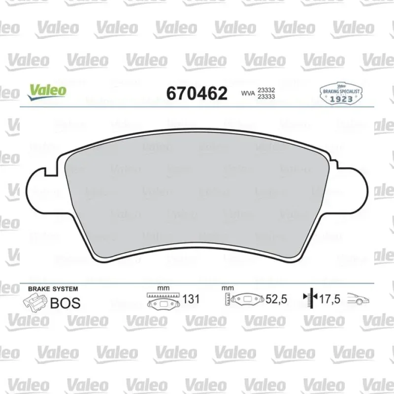 Fren Disk Balata Ön VALEO 670462 – Peugeot / Citroen
