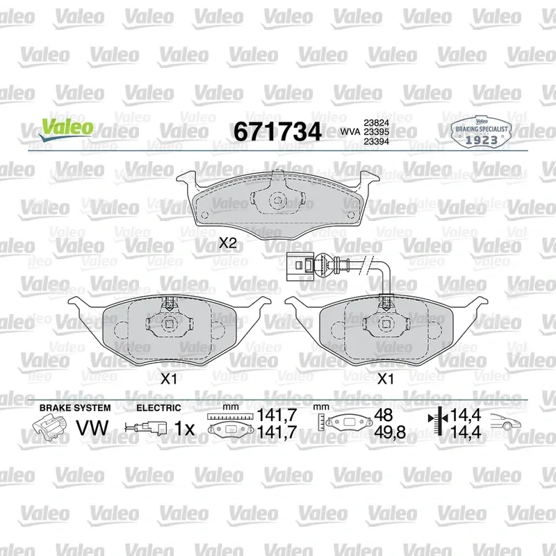 Audi A2 1.2 TDI Ön Fren Balatası – VALEO 671734