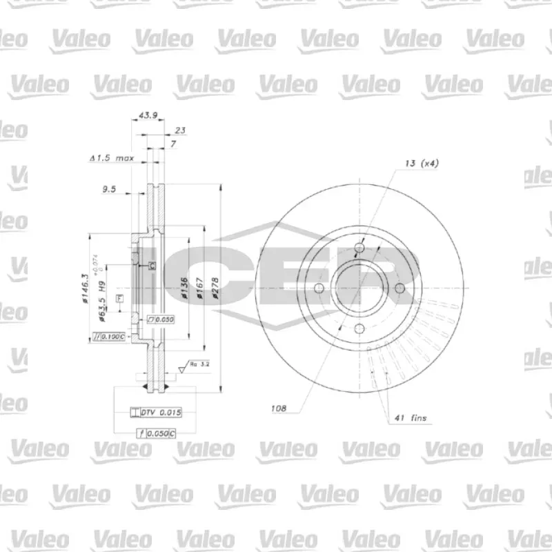 Fren Disk Ayna Ön Sağ ve Sol VALEO 496092 – Ford Fiesta