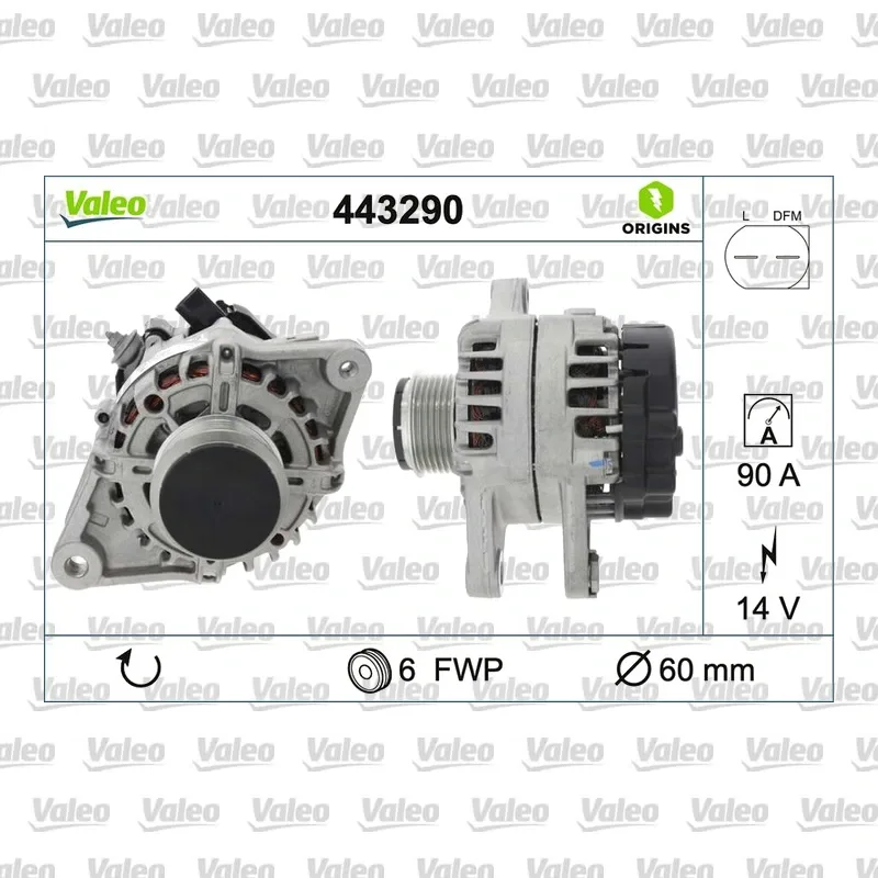 Citroën C1 1.0 VTi Alternatör – VALEO 443290