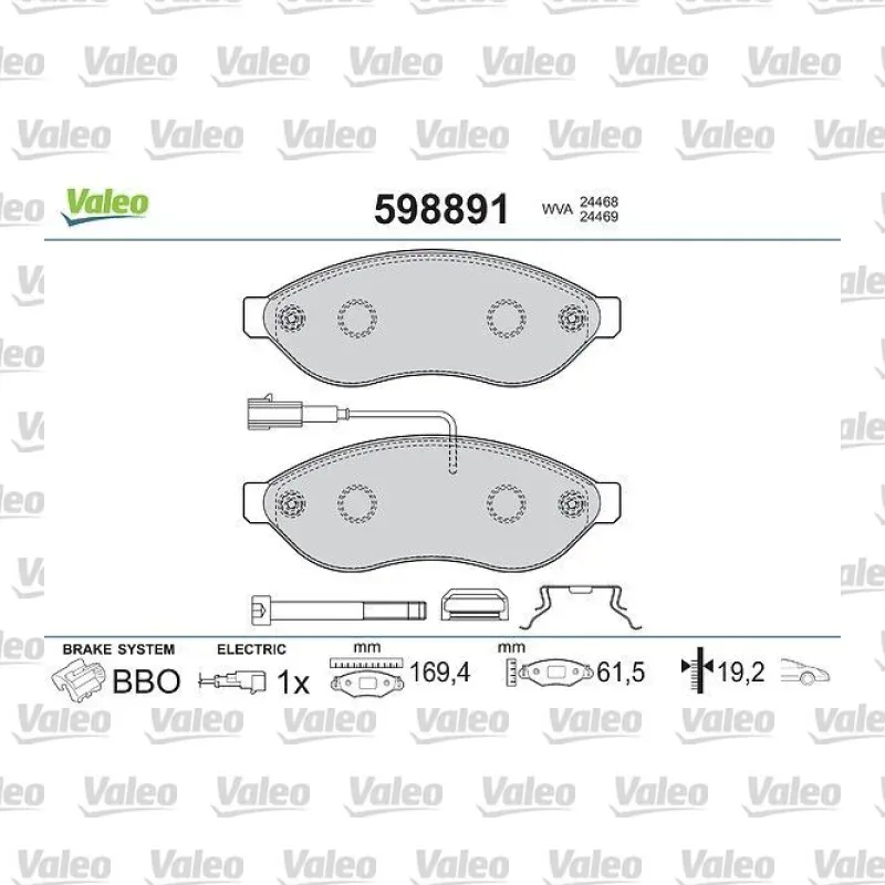 Fren Disk Balata Ön VALEO 598891
