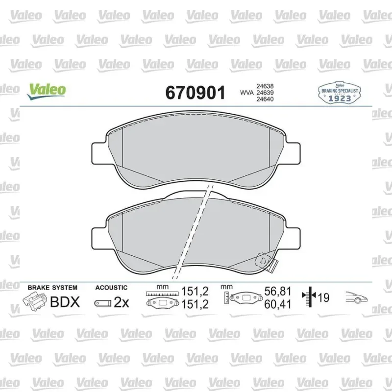 Fren Disk Balata Ön VALEO 670901 – Honda CR-V