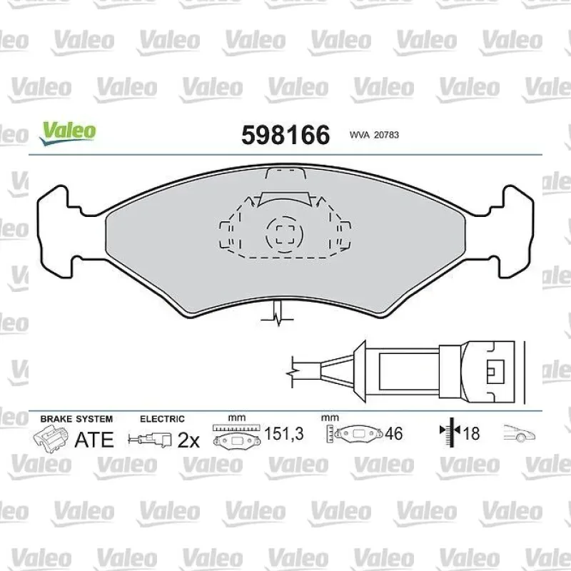 Fren Disk Balata Ön VALEO 598166 – Ford Fiesta