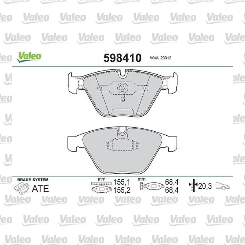 Fren Disk Balata Ön VALEO 598410 – BMW 520i