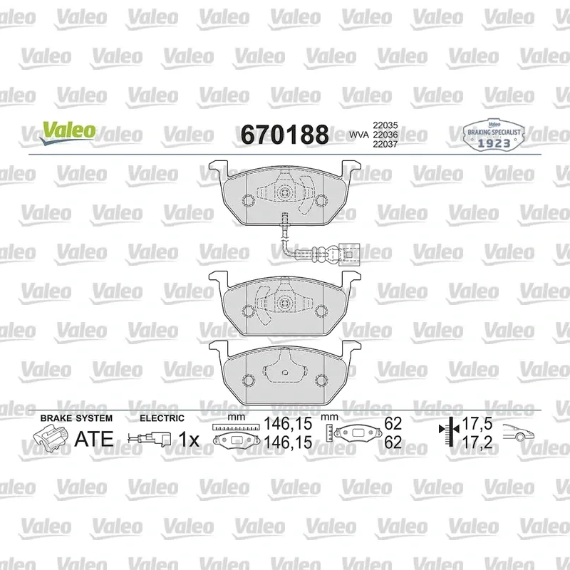 Fren Disk Balata Ön VALEO 670188