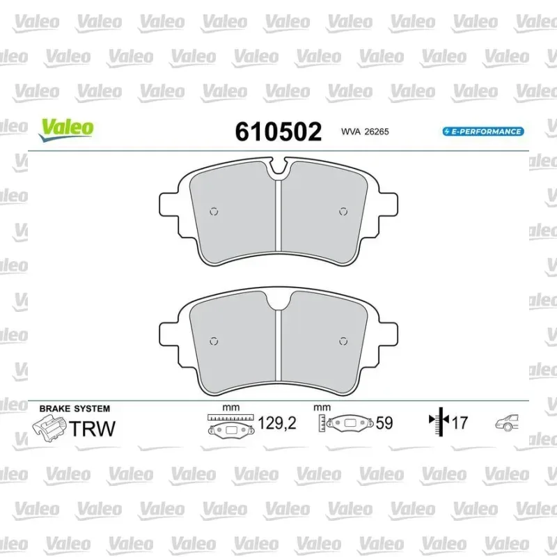 Fren Disk Balata Arka VALEO 610502 – Audi A4