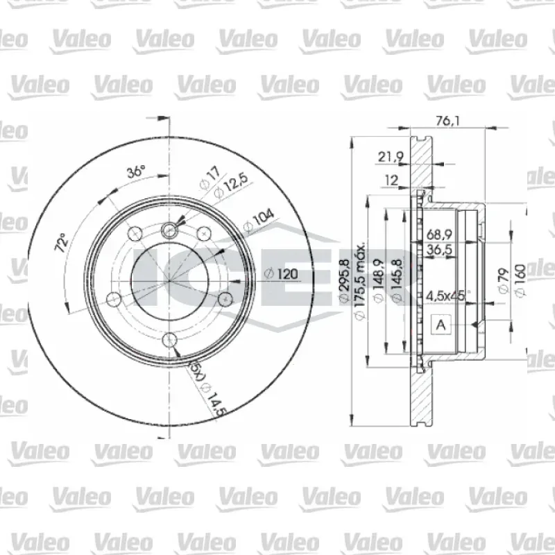 Fren Disk Ayna Ön Sağ ve Sol VALEO 186697 – BMW 520i