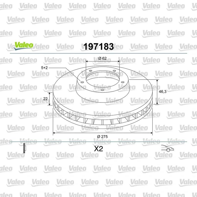 Fren Disk Ayna Ön Sağ ve Sol VALEO 496123 – Toyota Corolla / Auris