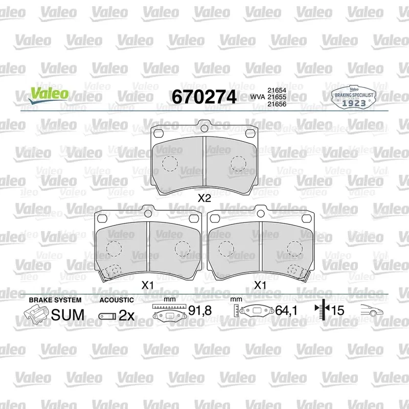 Fren Disk Balata Ön VALEO 670274 – Kia / Mazda