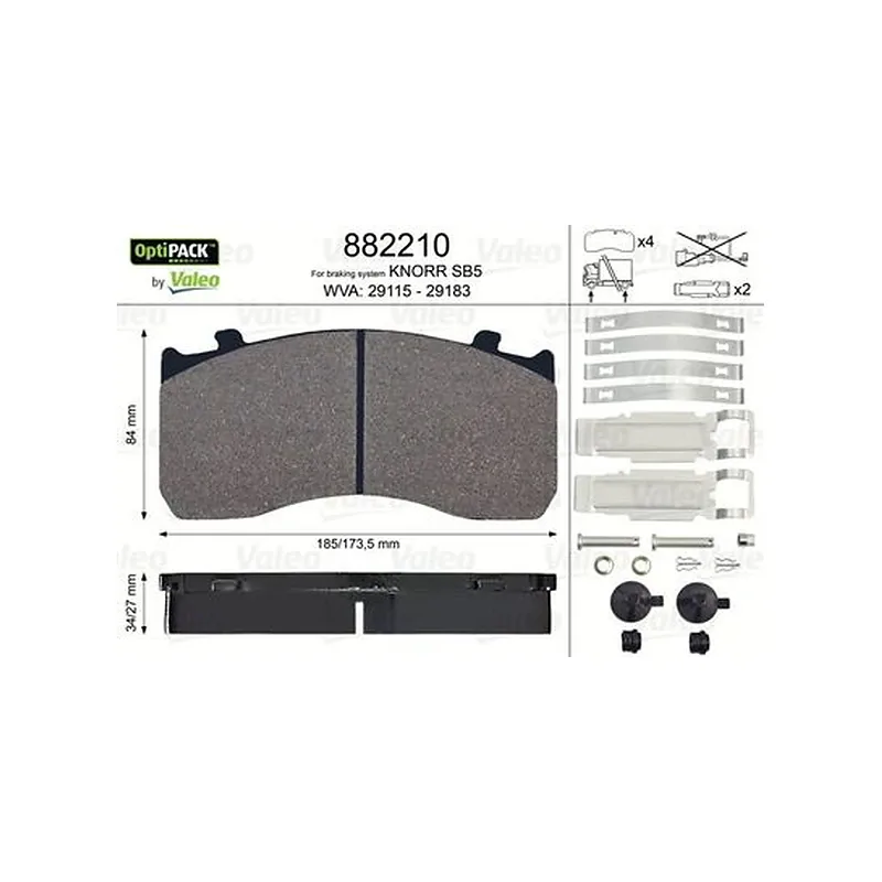 Disk Fren Balata Seti VALEO 882210 – MAN / Mercedes-Benz