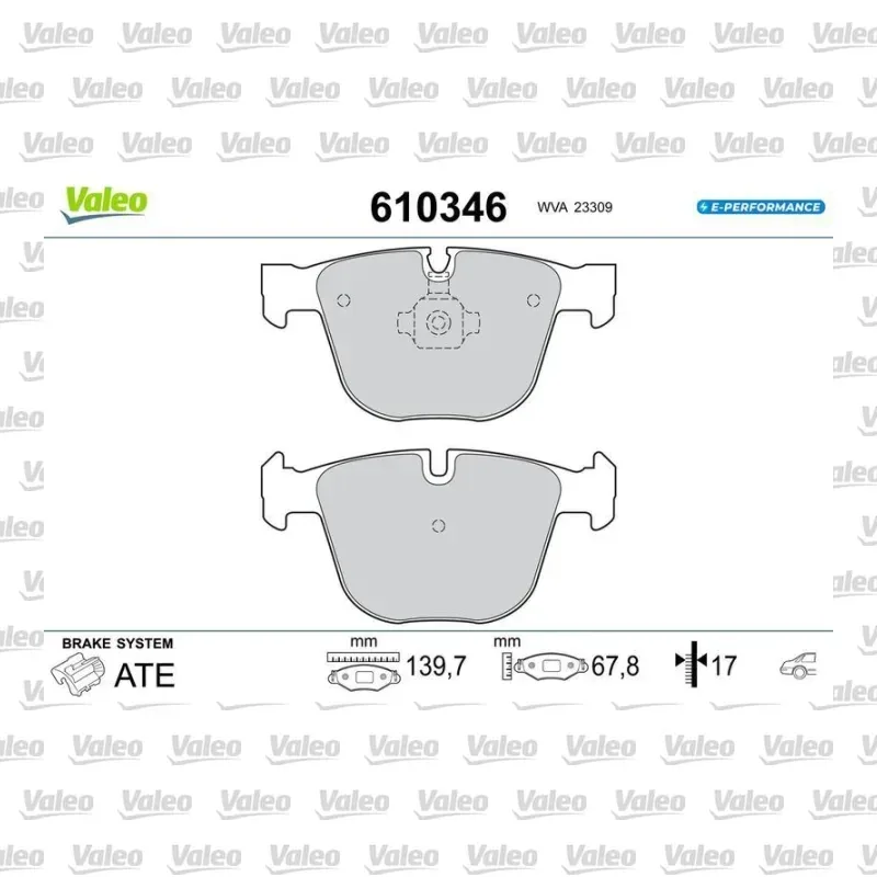 BMW X6 4.4 Hibrit Arka Fren Balatası – VALEO 610346
