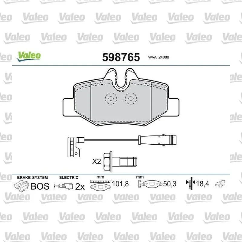Fren Disk Balata Arka VALEO 598765 – Mercedes-Benz Vito / Viano