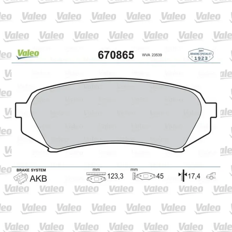 Fren Disk Balata Arka VALEO 670865 – Toyota Land Cruiser 4.2 TD / 4.7