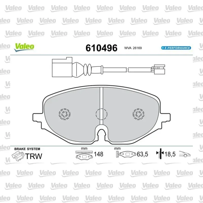 Fren Disk Balata Ön VALEO 610496